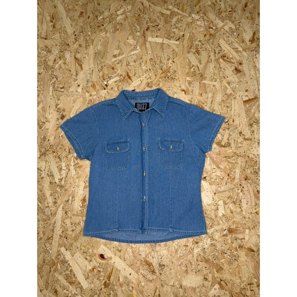 Womens Vintage Y2K Denim Button Shirt Sz M